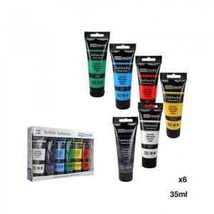 Tinta Acrílica Conjunto 6 Cores para Pintura Artística