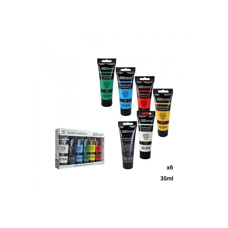 Tinta Acrílica Conjunto 6 Cores para Pintura Artística