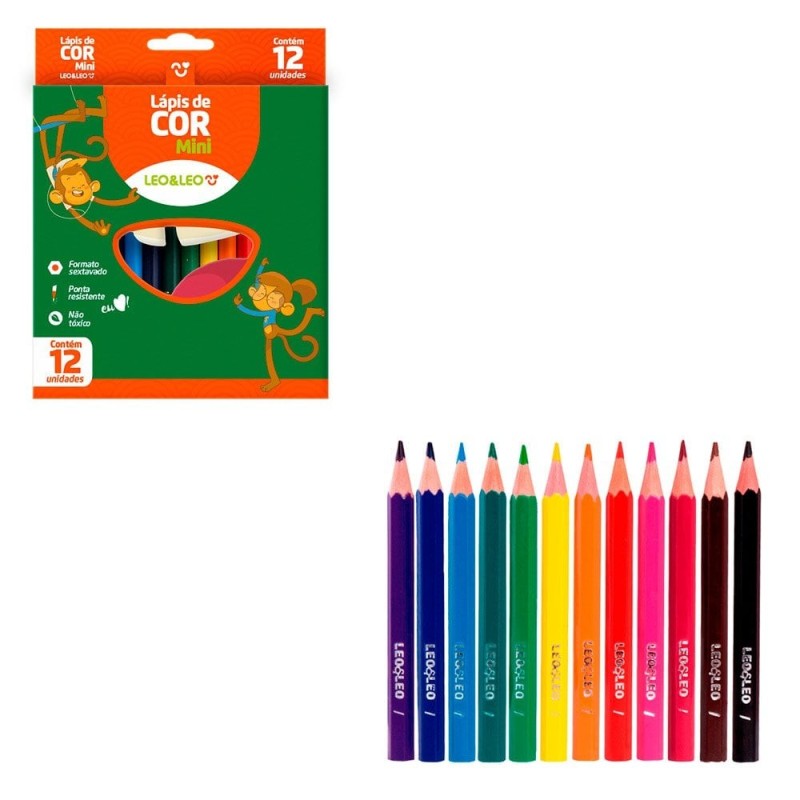Lápis de Cor Curto 12 Unidades